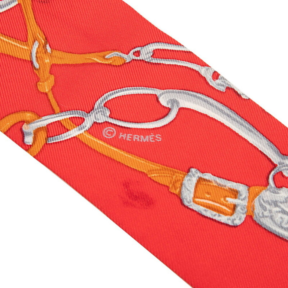 Hermes Twilly Brides de Gala Scarf Muffler Red Silk Women's HERMES - Picture 2 of 6